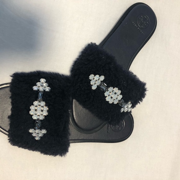 Tory Burch black with stones very nice slipper size 7NEW NEVER WORN - Picture 3 of 7